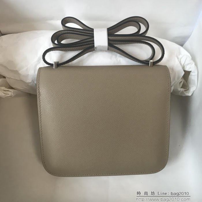 HERMES愛馬仕 Constance 空姐包 18cm 銀扣 原廠Epsom皮 原版五金 蜜蠟線縫製 單肩斜挎包  Ama1244